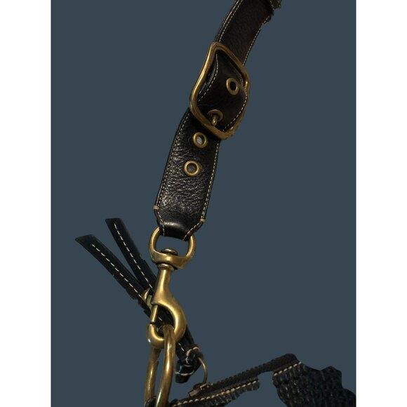 Coach Signature Hobo Bag Black & Gray Canvas Leather Adjustable Strap - Picture 7 of 9